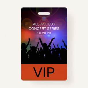 Badge Carte de concert moderne personnalisée VIP All Acc