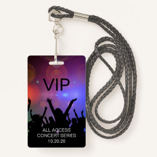 Badge Carte de concert moderne personnalisée VIP All Acc