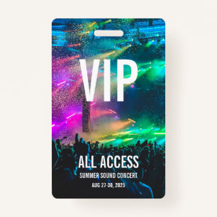 Badge Carte de concert personnalisée VIP All Access Pass