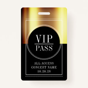 Badge Carte de concert personnalisée VIP All Access Pass