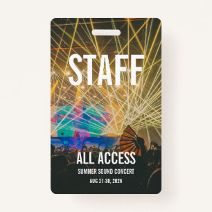 Badge Carte de concert personnalisée VIP All Access Pass