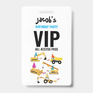 Badge Carte de fête d'anniversaire pour camions de const