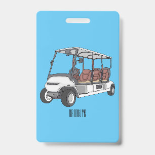 Badge Carte de golf / dessin animé en voiturette de golf