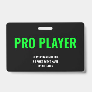 Badge Carte de joueur pro personnalisée Minimaliste Évén