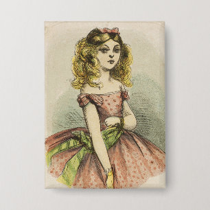 Badge Carte de la Saint-Valentin romantique rétro, 19e s