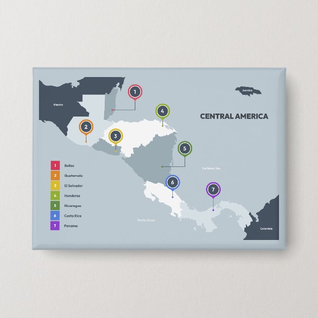 Badge Carte de l'Amérique centrale (Recto)