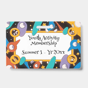 Badge Carte de membre du camp d'activité pour jeunes