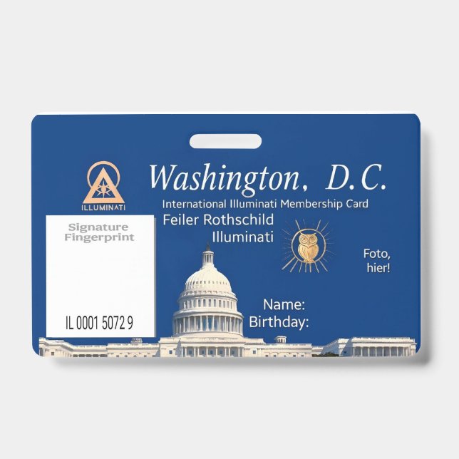 Badge Carte de membre officielle des Illuminati (Face)