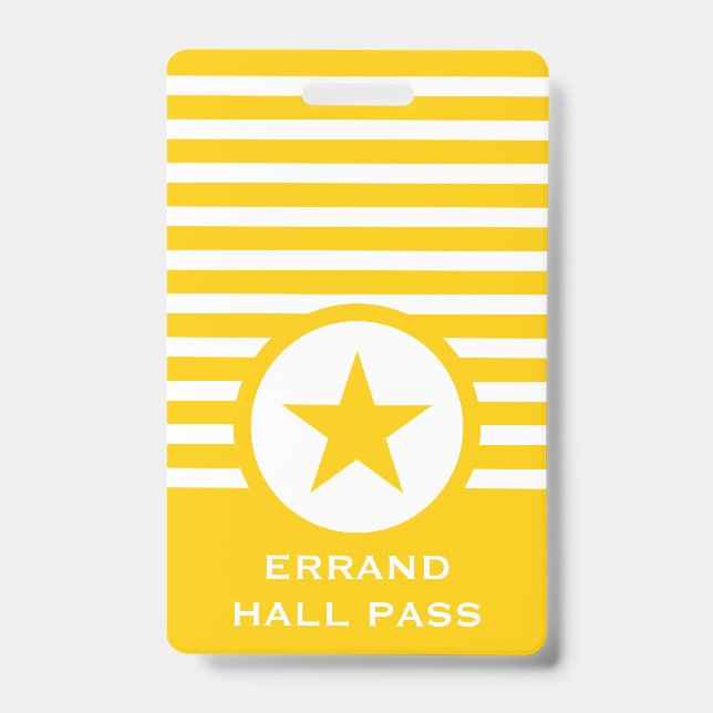 Badge Carte de passage Striped Chic Star pour les enseig (Avant)