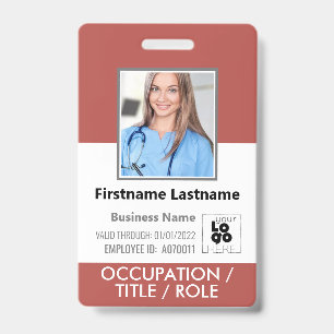 Badge Carte de photo de personnel avec code-barres et lo