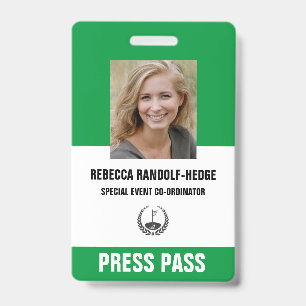 Badge CARTE DE PRESSE ÉVÉNEMENT GOLF SPÉCIAL - Photo I.D