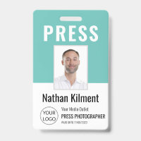 Carte de presse journaliste Photo Nom Logo ID sarc