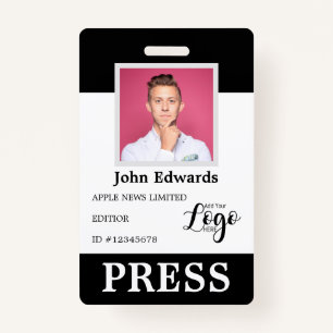 Badge Carte de presse personnalisée pour les journaliste