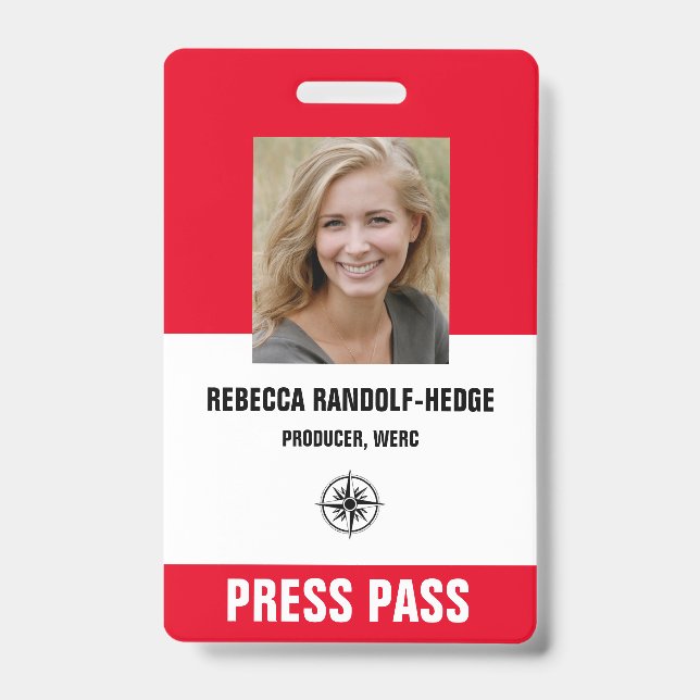 Badge CARTE DE PRESSE SPÉCIALE ÉVÉNEMENT ROUGE GRAS - Ph (Avant)