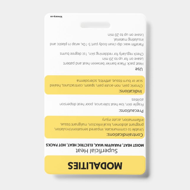 Badge Carte de référence de modalités (chaud/froid)  (Avant)