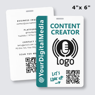 Badge Carte de réseau pour créateurs de contenu moderne 