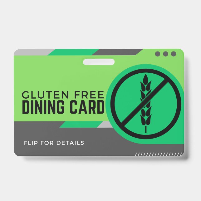 Badge Carte de sécurité pour les restaurants sans gluten (Avant)