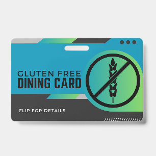 Badge Carte de sécurité pour les restaurants sans gluten