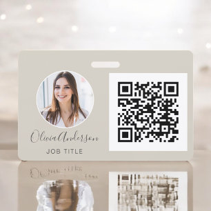 Badge Carte de visite avec code QR et photo ton terre