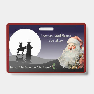 Badge Carte de visite du Père Noël Jésus est la raison