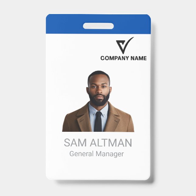 Badge Carte de visite minimale Design de nom et de logo  (Avant)