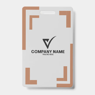 Badge Carte de visite | Nom et logo d'entreprise minimal