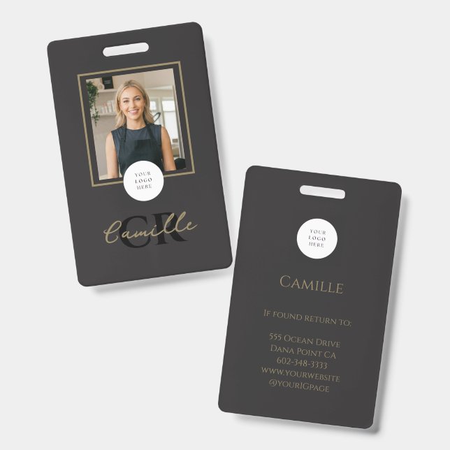 Badge Carte de visite professionnelle pour cils écriture (Avant & arrière)