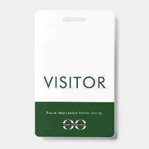 Badge Carte de visiteur verte avec logo personnalisable