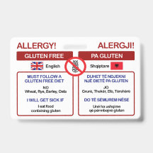 Carte de voyage sans gluten albanais | Sensibilisé