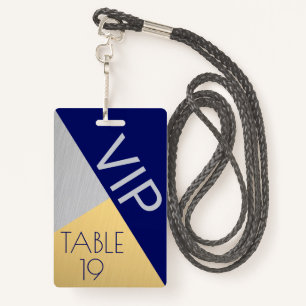 Badge Carte d'emplacement pour Mariage bleu marine VIP C