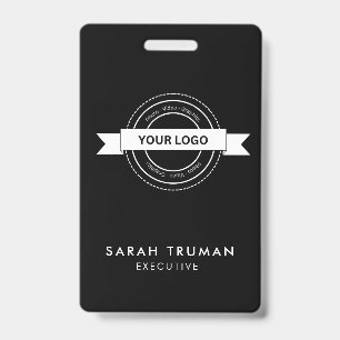 Badge Carte d'employé d'entreprise noire personnalisée m