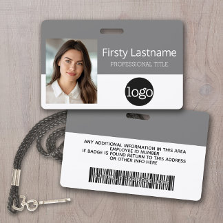 Badge Carte d'employé personnalisée - Photo, code-barres