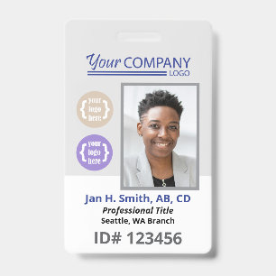 Badge Carte d'entrée de l'employé avec logo bleu