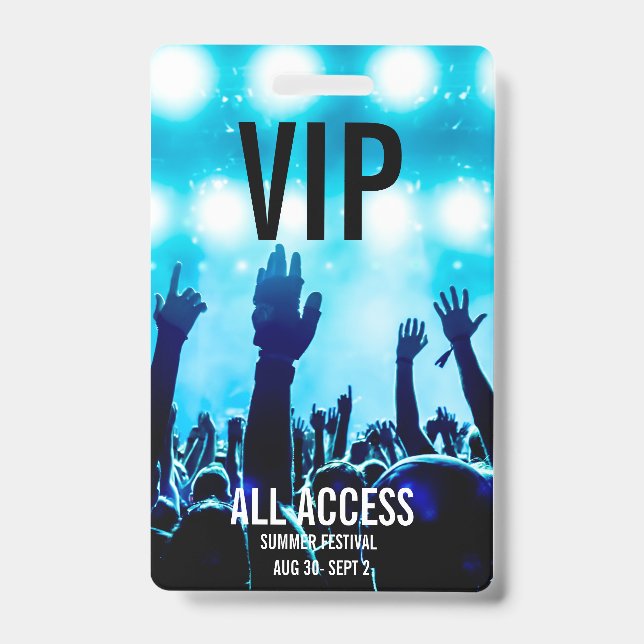 Badge Carte d'événement de concert VIP All-Access person (Face)