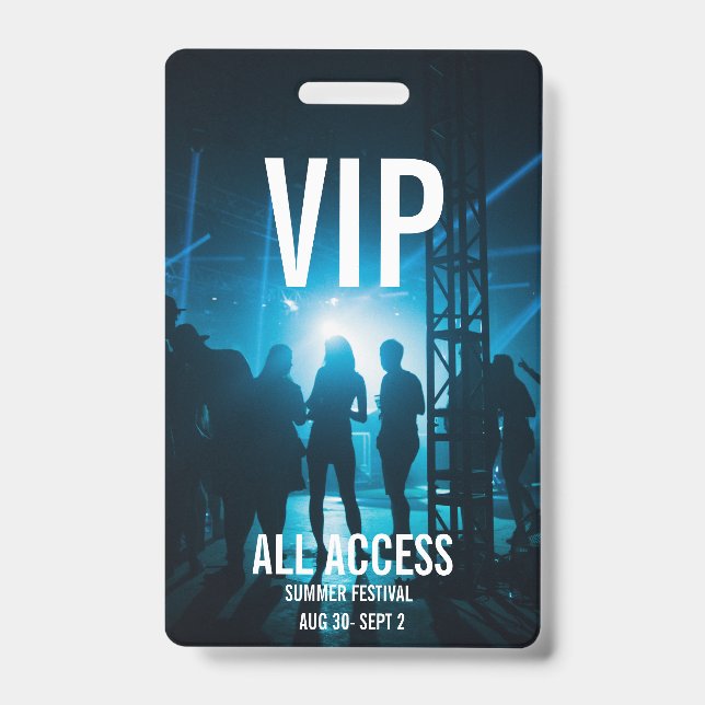 Badge Carte d'événement VIP All-Access personnalisée (Face)
