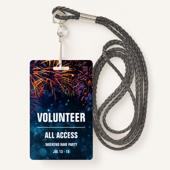 Badge Carte d'événement Volunteer All Access | Finale Fi (Devant avec lanière)