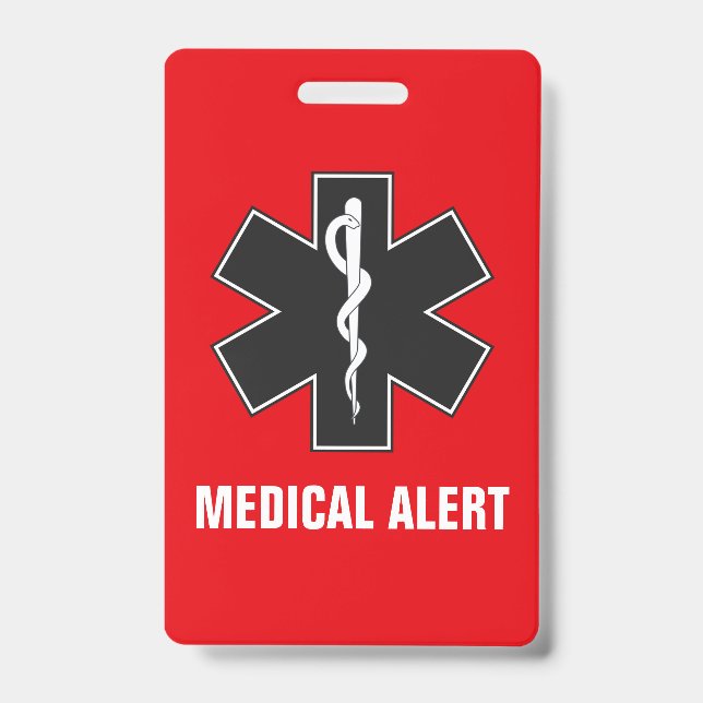 Badge Carte d'identification d'alerte médicale personnal (Avant)