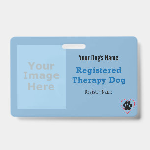 Badge Carte d'identification de chien de thérapie avec l