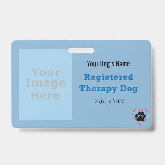 Badge Carte d'identification de chien de thérapie avec l