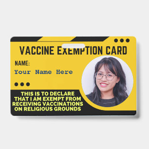 Badge Carte d'identification de dispense religieuse de v