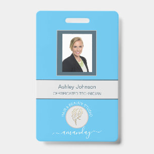 Badge Carte d'identité avec nom de photo de code-barres 