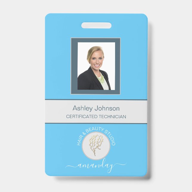 Badge Carte d'identité avec nom de photo de code-barres  (Avant)
