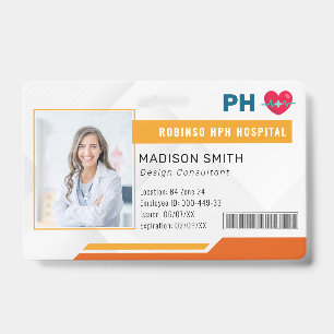 Badge Carte d'identité avec photo d'employé médical de l