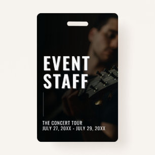 Badge Carte d'identité avec photo du personnel de l'évén