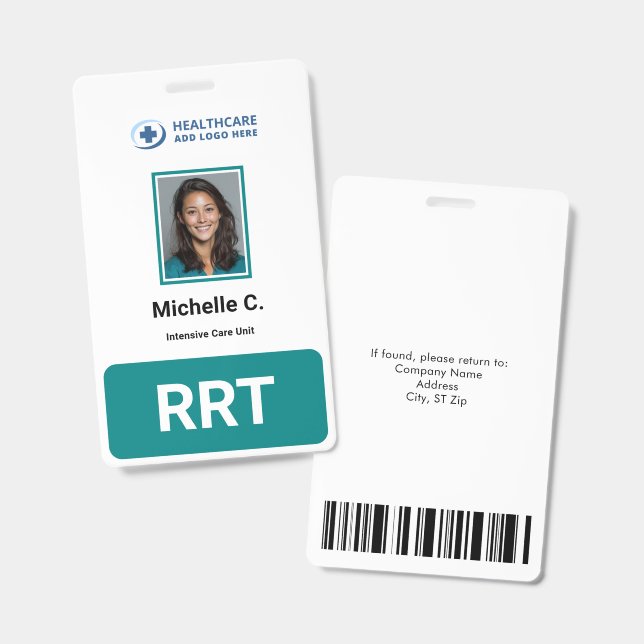 Badge Carte d'identité avec photo d'un employé d'une gra (Avant & arrière)