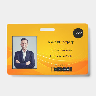 Badge Carte d'identité avec photo Résumé Doré