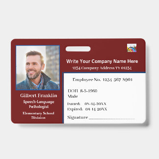 Badge Carte d'identité Code barre photo