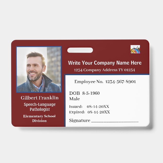 Badge Carte d'identité Code barre photo (Avant)