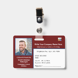 Badge Carte d'identité Code-barres Photo