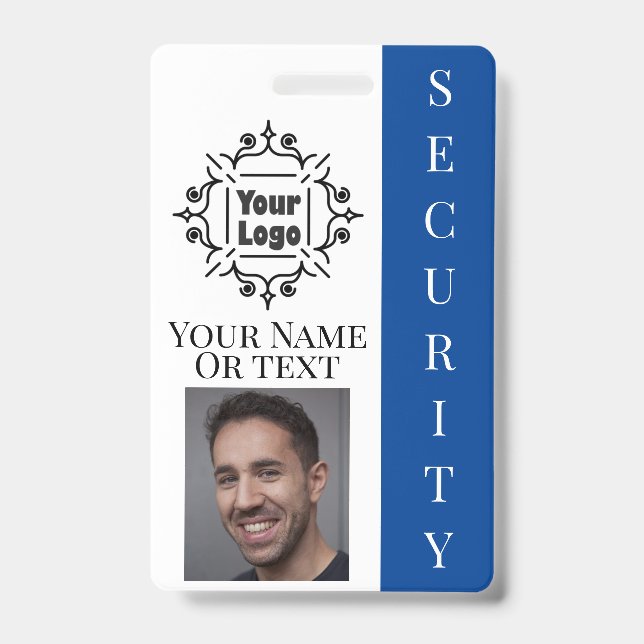 Badge Carte d'identité d'agent de sécurité avec logo et  (Avant)